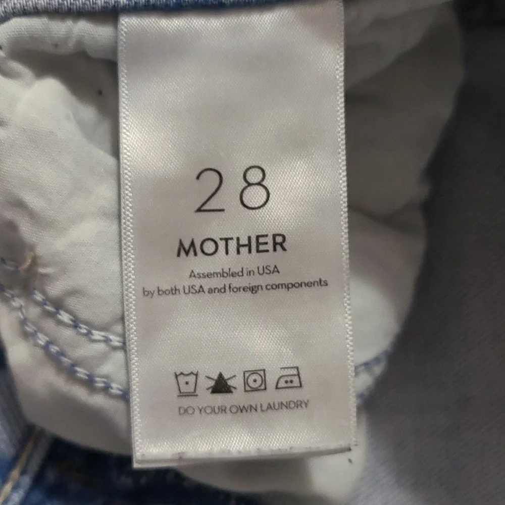 Mother Tomcat Kick Fray Shorts Women 28 Light Blue Ultra High Waist Distressed